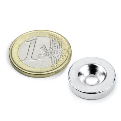 Magneto personalizado N52 Magneto de disco de neodimio de tierras raras con agujero contrafundido