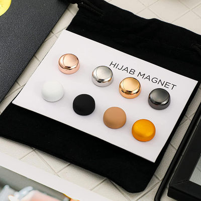 12mm aleación NdFeB imán sin desgarro Multi-hijab imán para bufanda musulmana en más de 40 colores