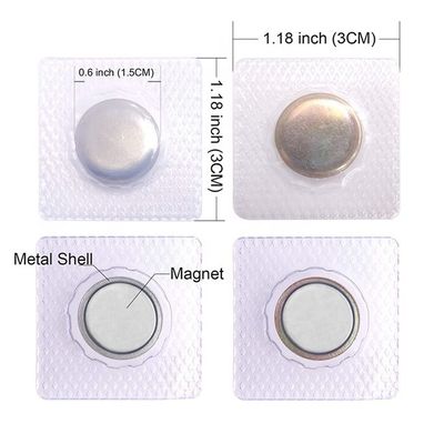 Zinc PVC revestimiento de acero oculto invisible coser botón magnético para la ropa