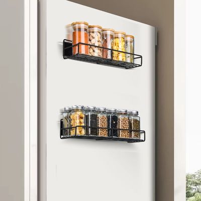Organizador de almacenamiento de refrigerador magnético de doble nivel personalizado para cocina y refrigerador