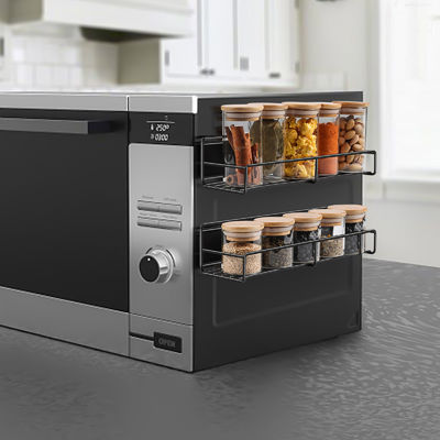 Organizador de almacenamiento de refrigerador magnético de doble nivel personalizado para cocina y refrigerador