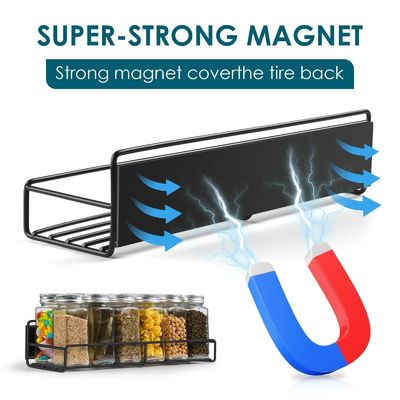 Diseño funcional desmontable Super fuerte soporte de especias magnético de 2 capas para nevera