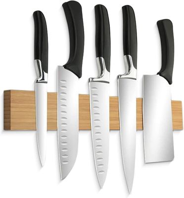 Cuchillo de cocina de madera de bambú, soporte magnético, puente fuerte, puente fuerte, organizador de exhibición