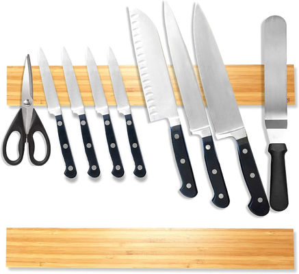 Cuchillo de cocina de madera de bambú, soporte magnético, puente fuerte, puente fuerte, organizador de exhibición