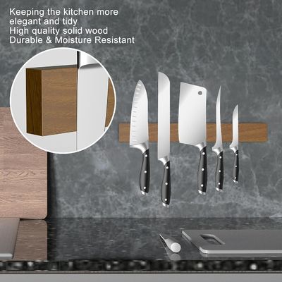 Personaliza tu cocina aceptando logotipo personalizado para bandas de cuchillo magnético de madera de acacia