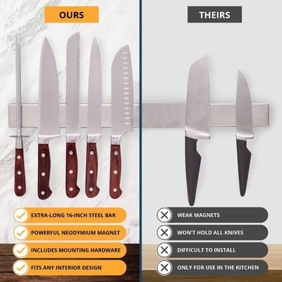 Home Cuchillo de cocina portador con logotipo personalizado aceptable de acero inoxidable magnético