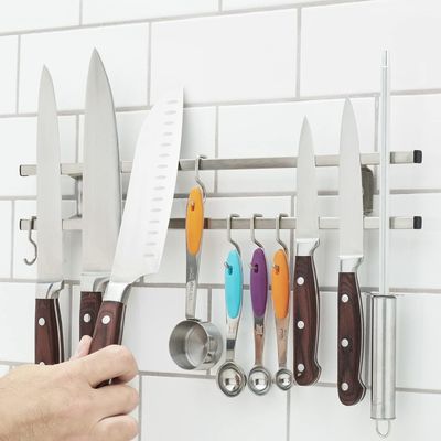 Cuchillería Moderna Tubo de Bloqueo de Acero Inoxidable Cuchillo Magnético Con Gancho