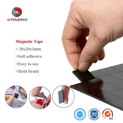 0.1 mm espesor del adhesivo isotrópico de caucho flexible cuadrados magnéticos con adhesivo