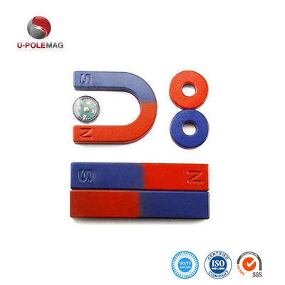 ISO14001 2004 Imán de herradura en forma de U rojo azul aprobado para actividades educativas