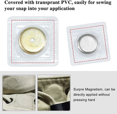 Magnetos industriales de costura oculta PVC botones de cierre magnéticos invisibles con recubrimiento de zinc