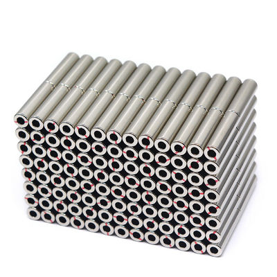 Servicio de corte personalizado Permanente Magnetizado axialmente diametralmente N52 Magneto de neodimio cilindro hueco
