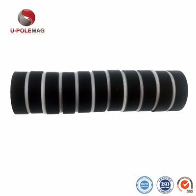 ISO9001 2000 Sistema N42 Imán de disco de caucho negro de neodimio para aplicaciones magnéticas
