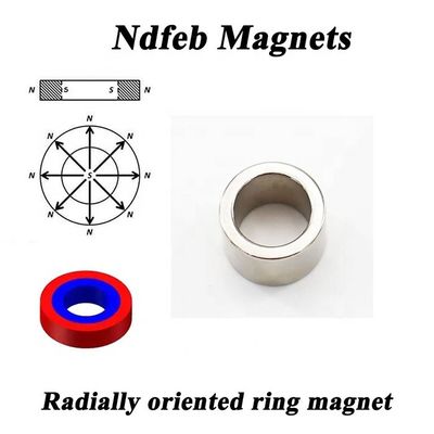 Magnético de neodimio de tubo de anillo orientado radialmente con un polo único N40 personalizado con tolerancia de ± 0,05 mm