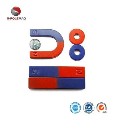 7.3g/cm3 Densidad Rojo Azul Pintado Polo U Forma Magneto de herradura para materiales didácticos