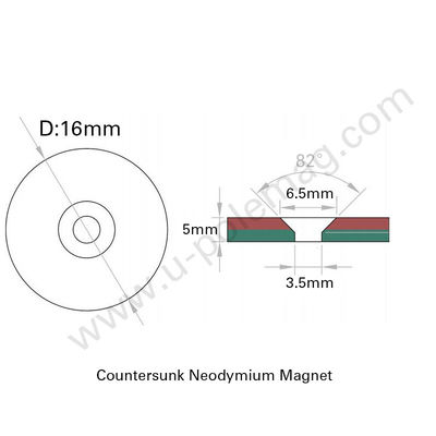 Magnetos de neodimio compuestos de resistencia industrial Magnetos de disco redondo con agujero contrafundido