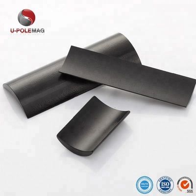 Tamaño personalizado ARC NdFeB Magnet Coating Negro Epoxi Neodimio Magnetos de segmento para motor